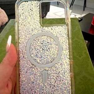 Casemate phone case for Iphone 13 Pro Max with pop socket glittery